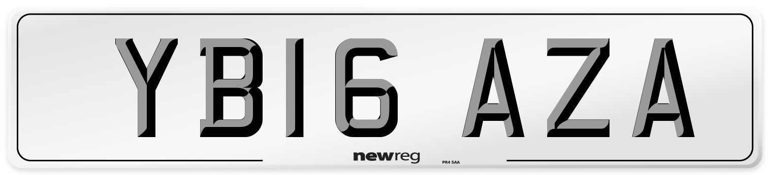 YB16 AZA Number Plate from New Reg